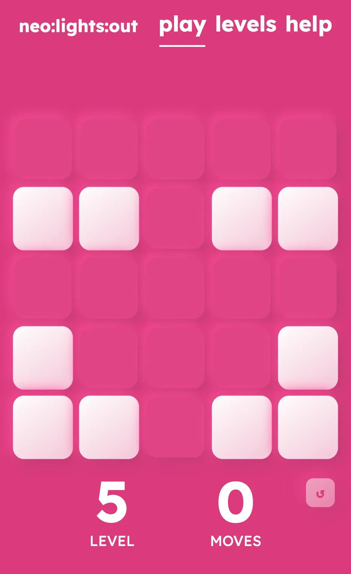 screenshot of neolightsout game